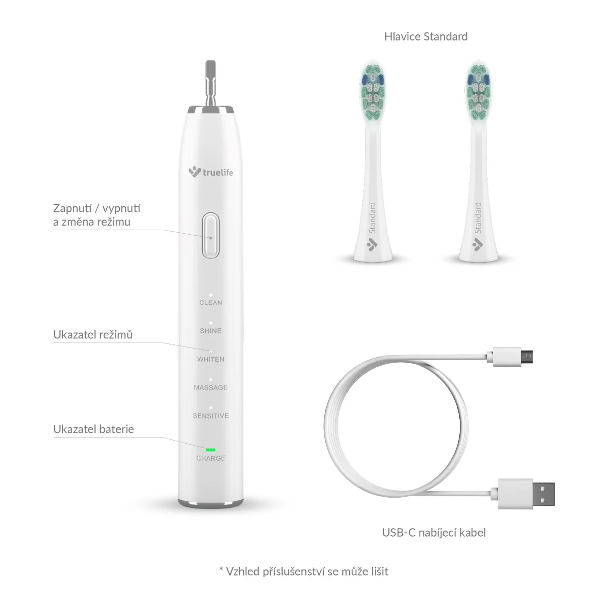Truelife SonicBrush Clean30 sonický kartáček bílý