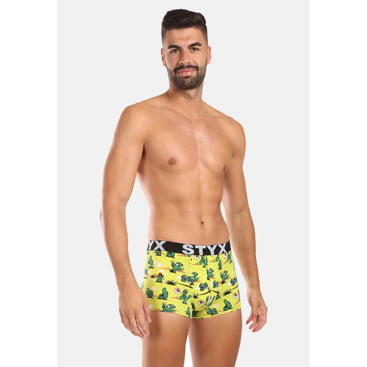Styx Pánské boxerky art sportovní guma kaktusy (G1351) M