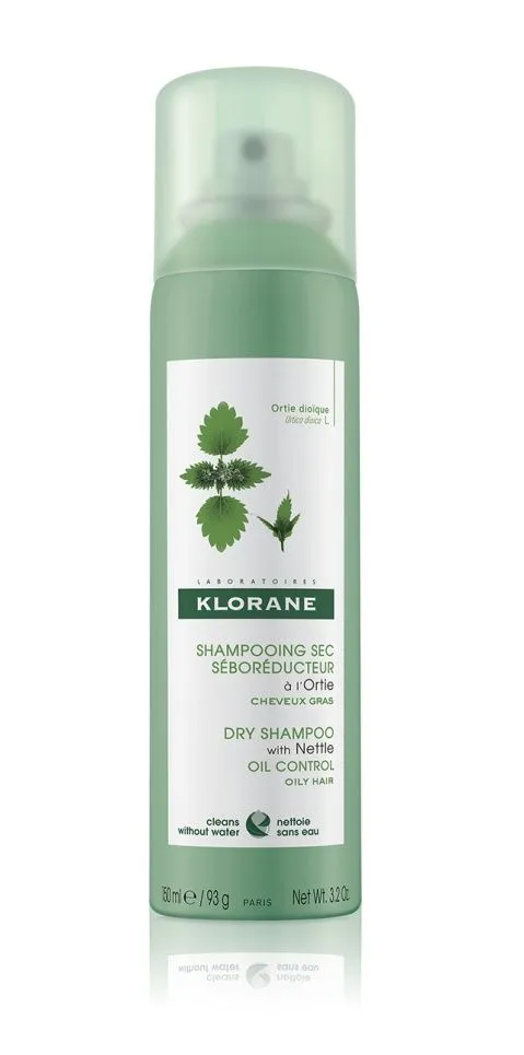 KLORANE Seboregulační suchý šampon s kopřivou na mastné vlasy 150 ml
