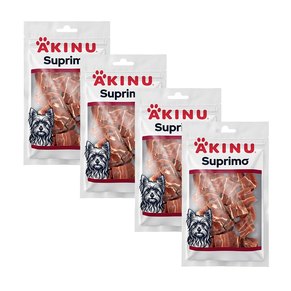 Akinu SUPRIMO Kachní měkké kostky pamlsek pro psy mramorovaný 75 g MTP 4 ks