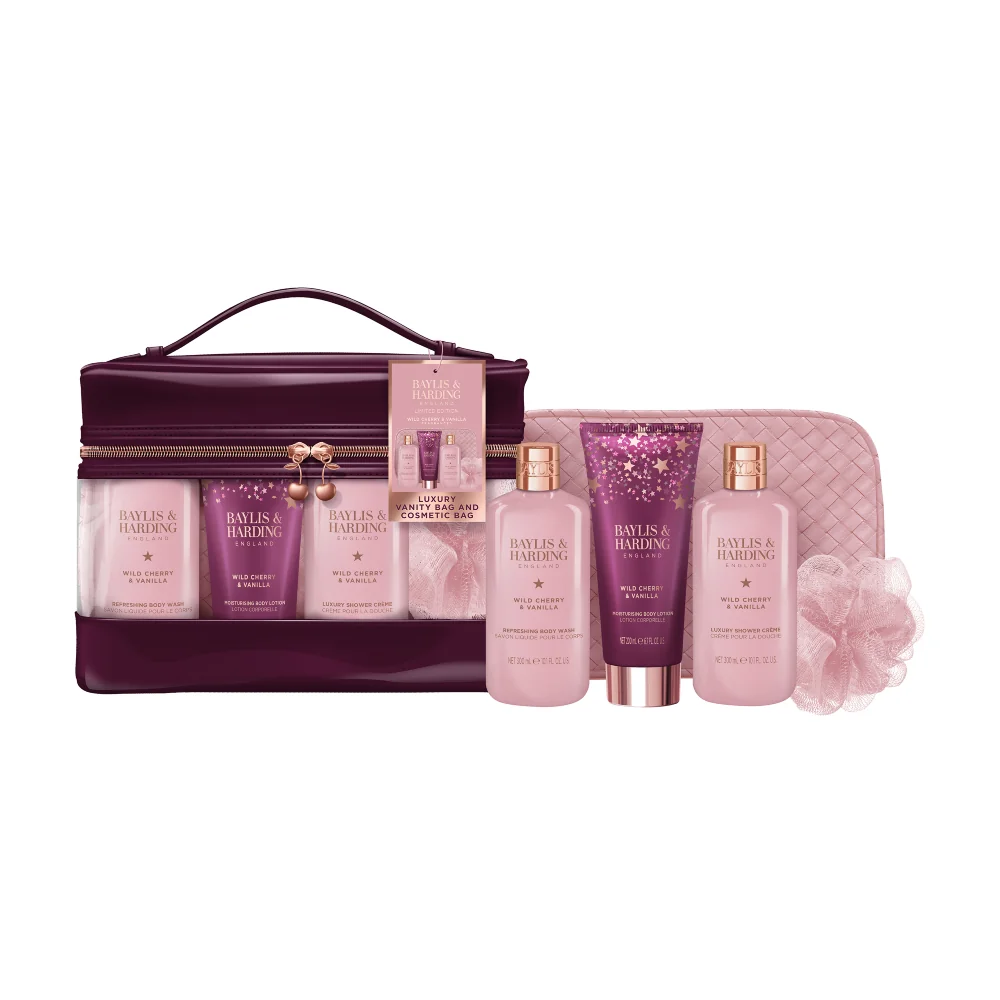 Baylis & Harding Dárková sada péče o tělo v toaletní taštičce Wild Cherry 6 ks