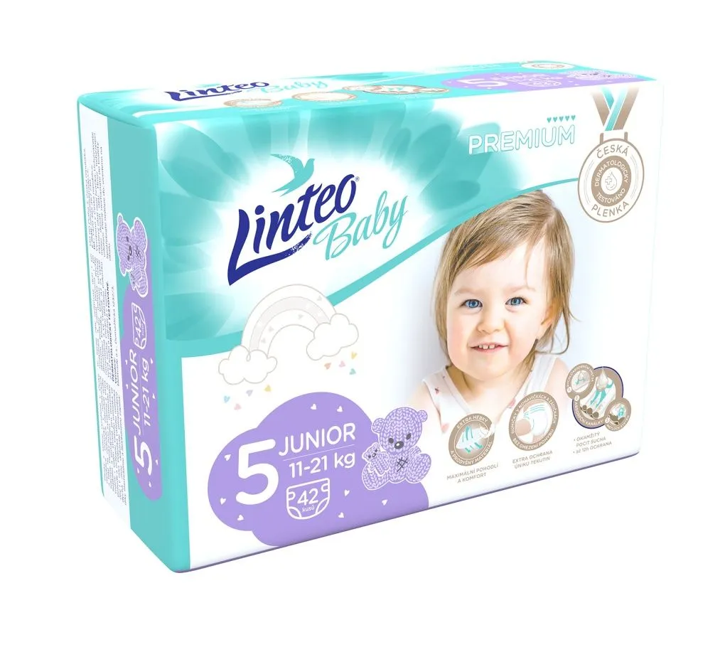 Linteo Baby PREMIUM 5 Junior 11-21 kg dětské plenky 42 ks