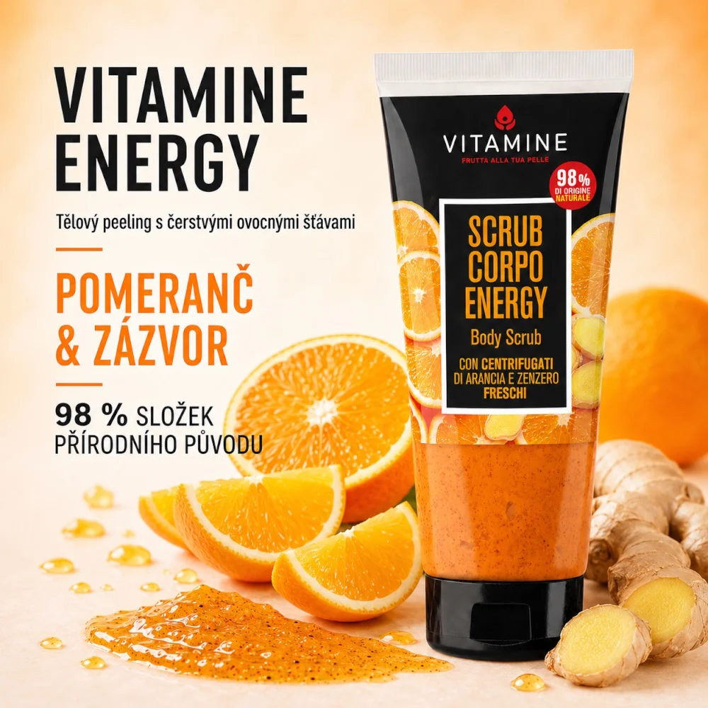 Vitamine Energy Pomeranč a zázvor tělový peeling 200 ml