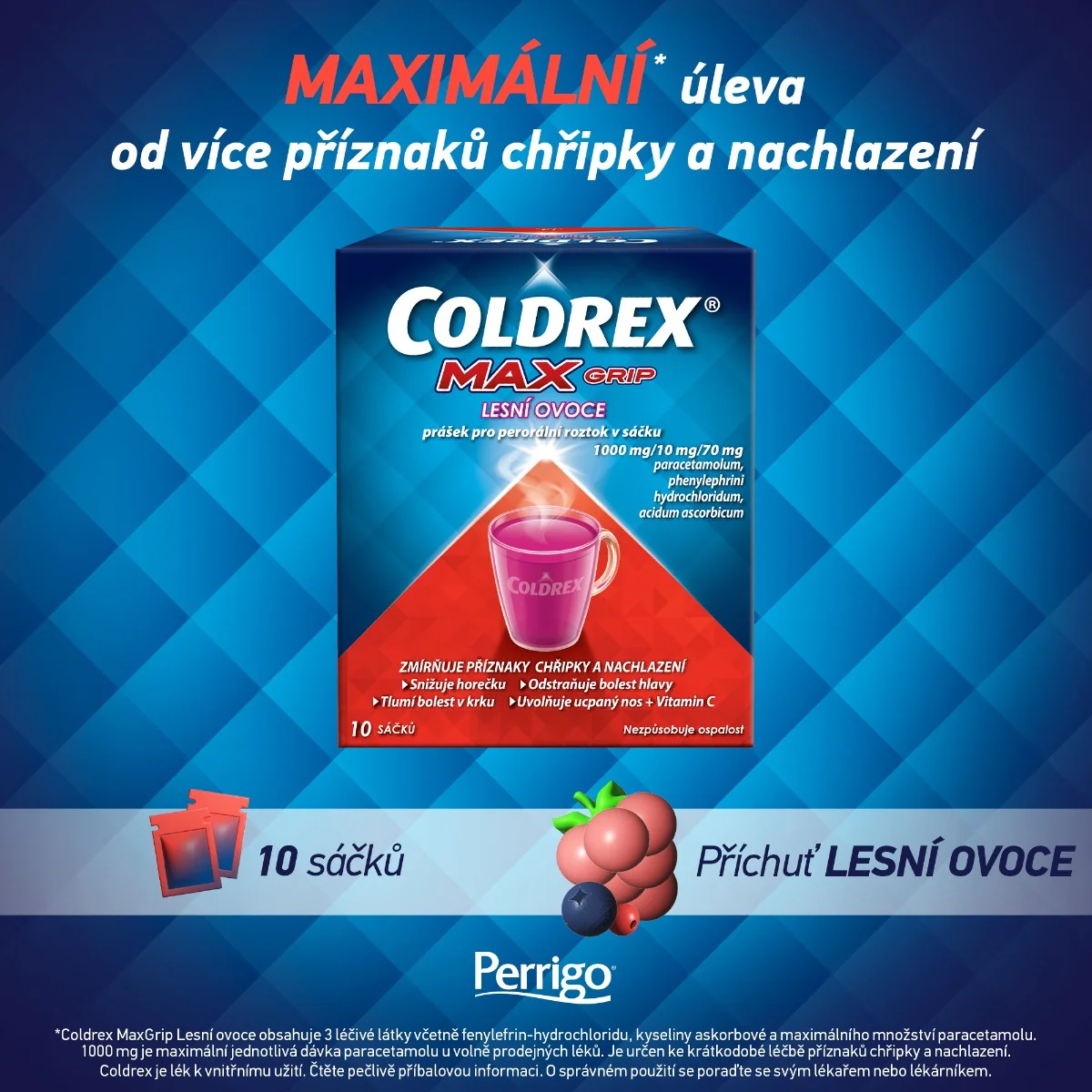 Coldrex MaxGrip Lesní ovoce 10 sáčků