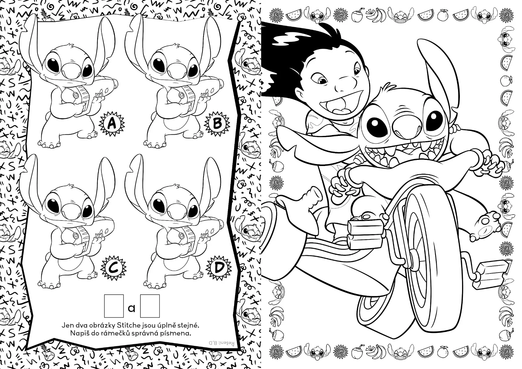 JIRI MODELS Omalovánky A4 se samolepkami Lilo & Stitch 1 ks
