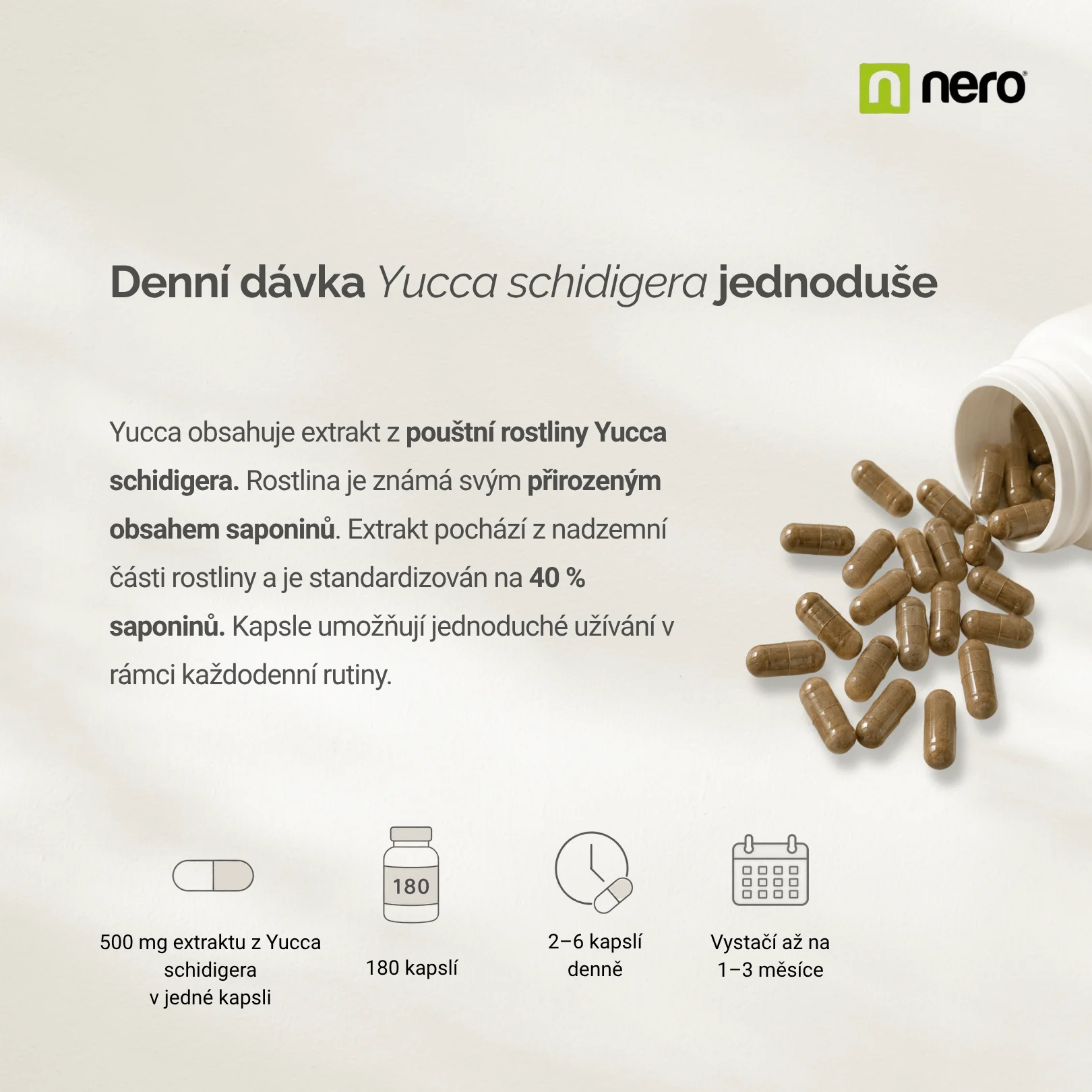 NERO Yucca Schidigera 500 mg 180 kapslí