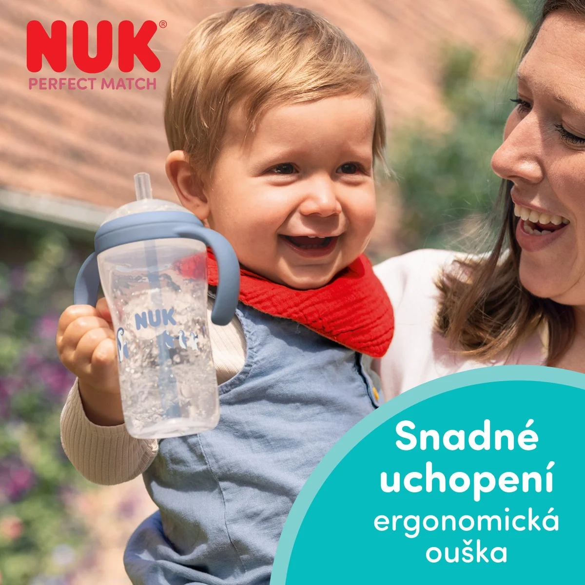 NUK Perfect Match Láhev na učení s brčkem 8m+ 150 ml 1 ks pengu