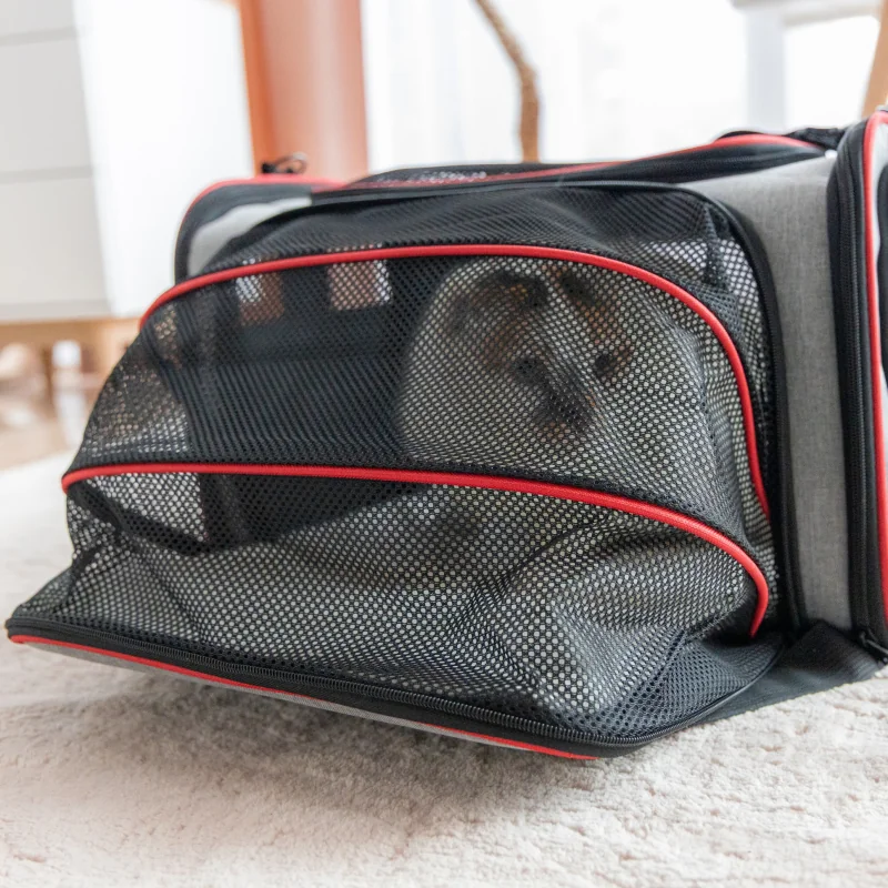 PetiGIO peti-to-Travel přenosná taška pro psy a kočky Grey/Red 