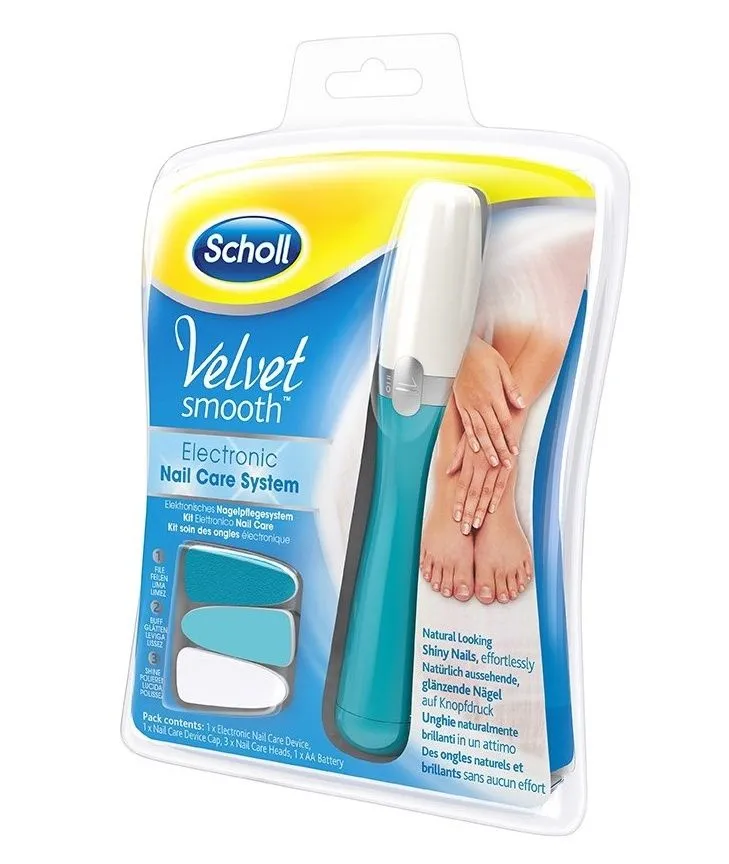 Scholl Velvetsmooth Elektrický pilník na nehty modrý