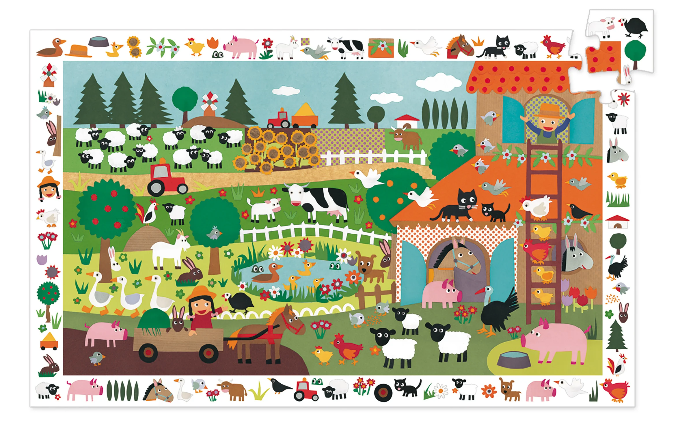 Djeco Puzzle poznávej statek - 35 pcs