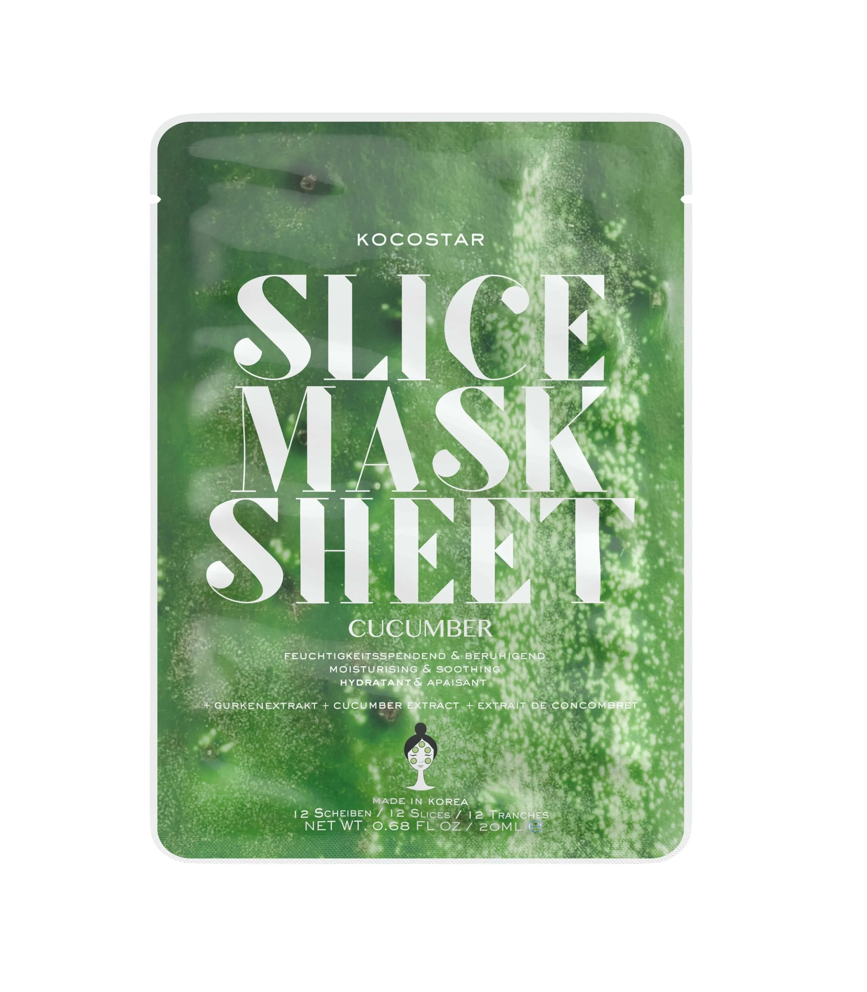 Kocostar Slice mask sheet Okurka hydratační pleťová maska 20 ml