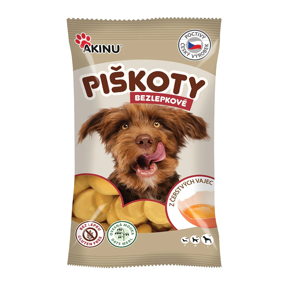 Akinu Bezlepkové piškoty pamlsek pro psy 7 x 120 g