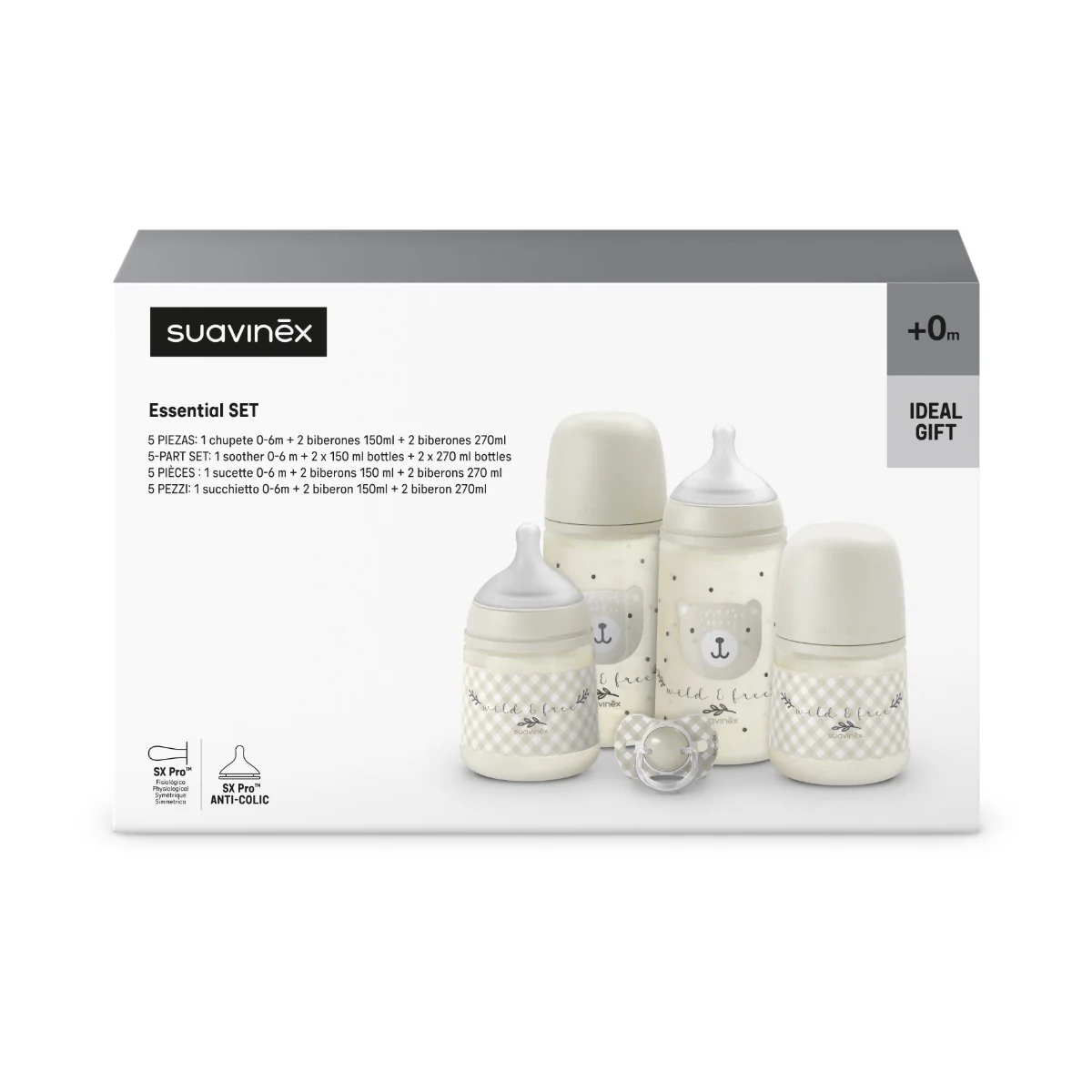 Suavinex Premium Novorozenecký set WILD & FREE krémový