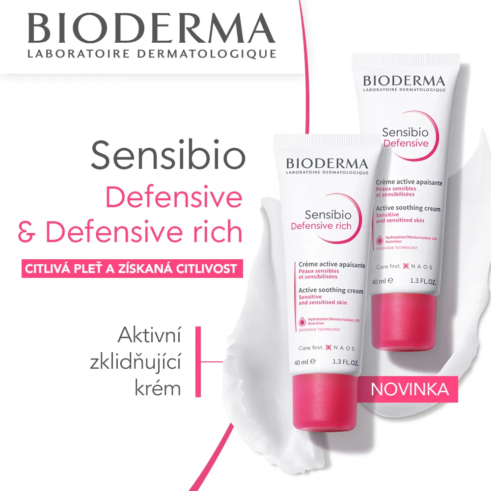 BIODERMA Sensibio Defensive rich aktivní zklidňujicí krém s výživnou texturou 40 ml