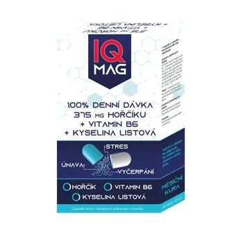 IQ Mag Hořčík 375 mg + vitamin B6 + kyselina listová 30 kapslí