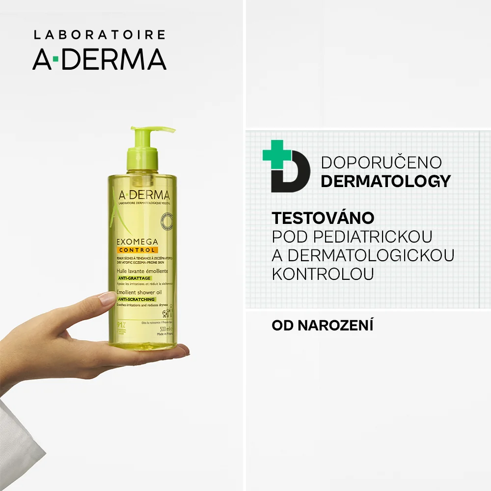 A-Derma Exomega Control Zvláčňující sprchový olej 500 ml