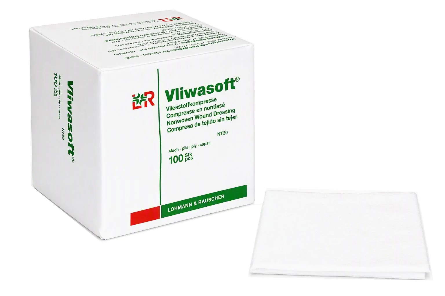 Vliwasoft Komprese z netkané textilie nesterilní 10 x 10 cm 100 ks
