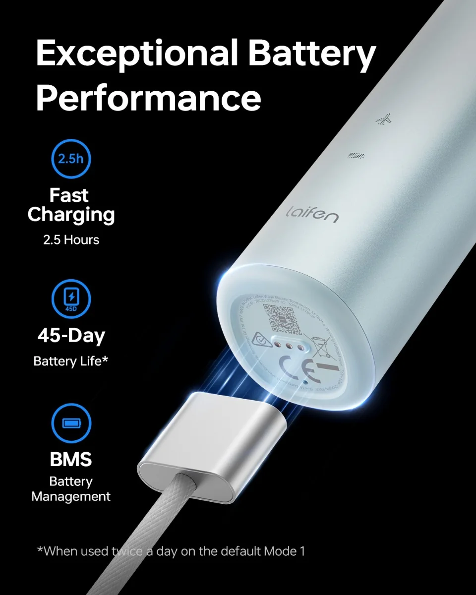 Laifen Wave LFTB01-A elektrický kartáček aluminium modrý