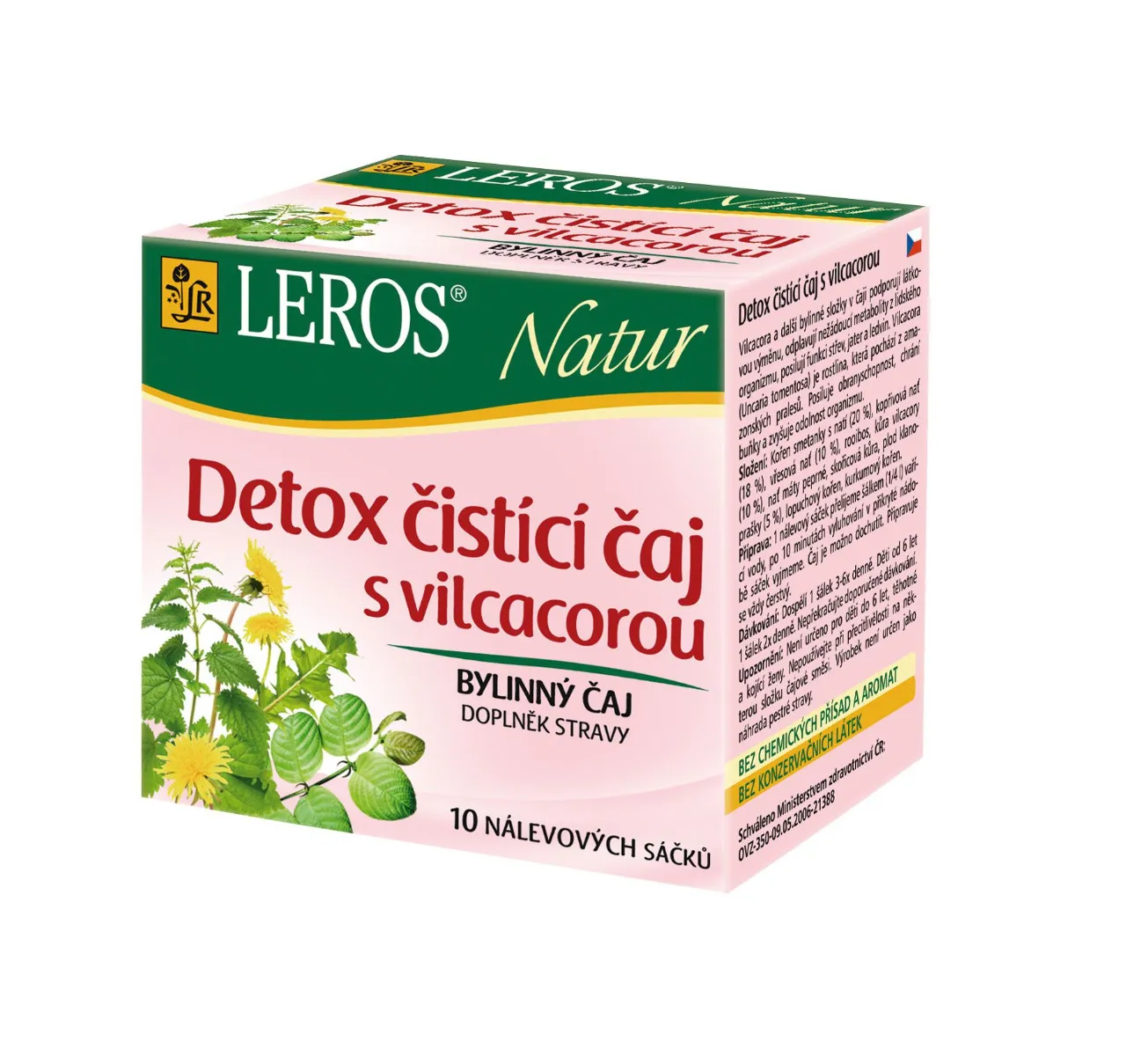 Leros NATUR Detox čisticí čaj s vilcacorou porcovaný čaj 10x1,5 g