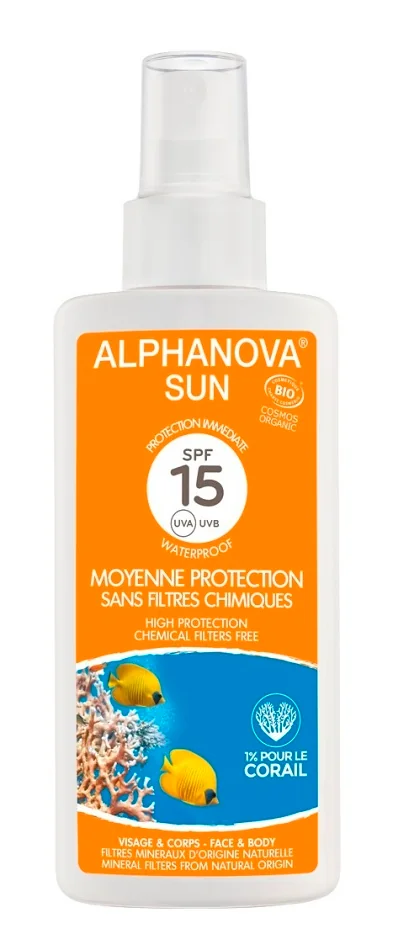 Alphanova SUN BIO Opalovací krém ve spreji SPF15 125 g