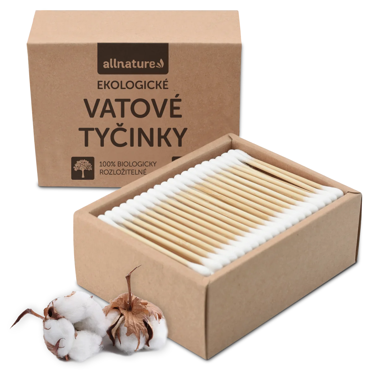 Allnature Ekologické vatové tyčinky 200 ks