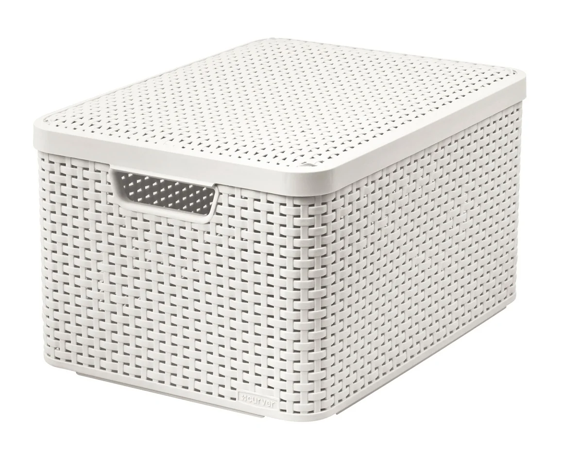 Curver Úložný box Rattan Style2 s víkem M 1 ks krémový