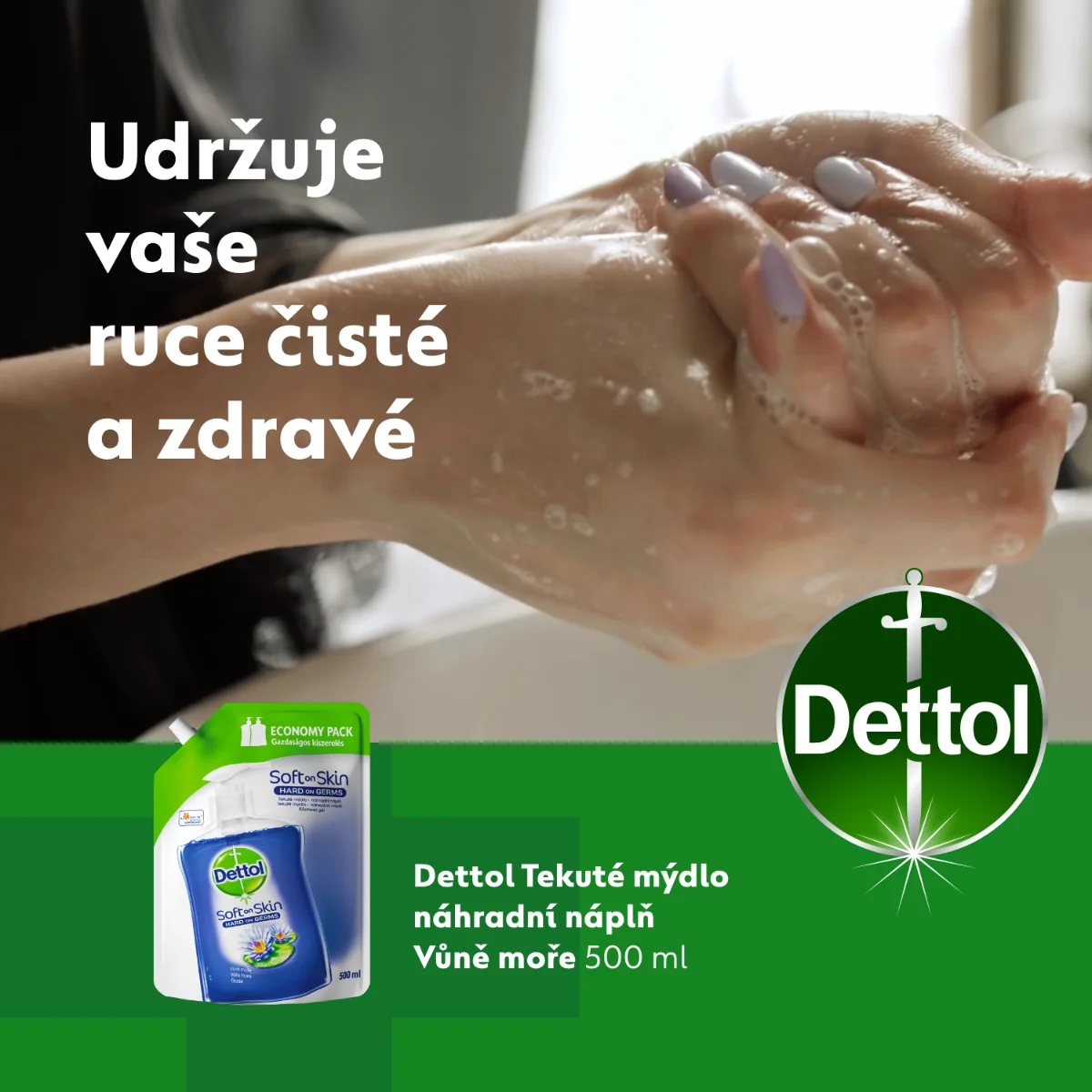 Dettol Tekuté mýdlo Vůně moře náhradní náplň 500 ml