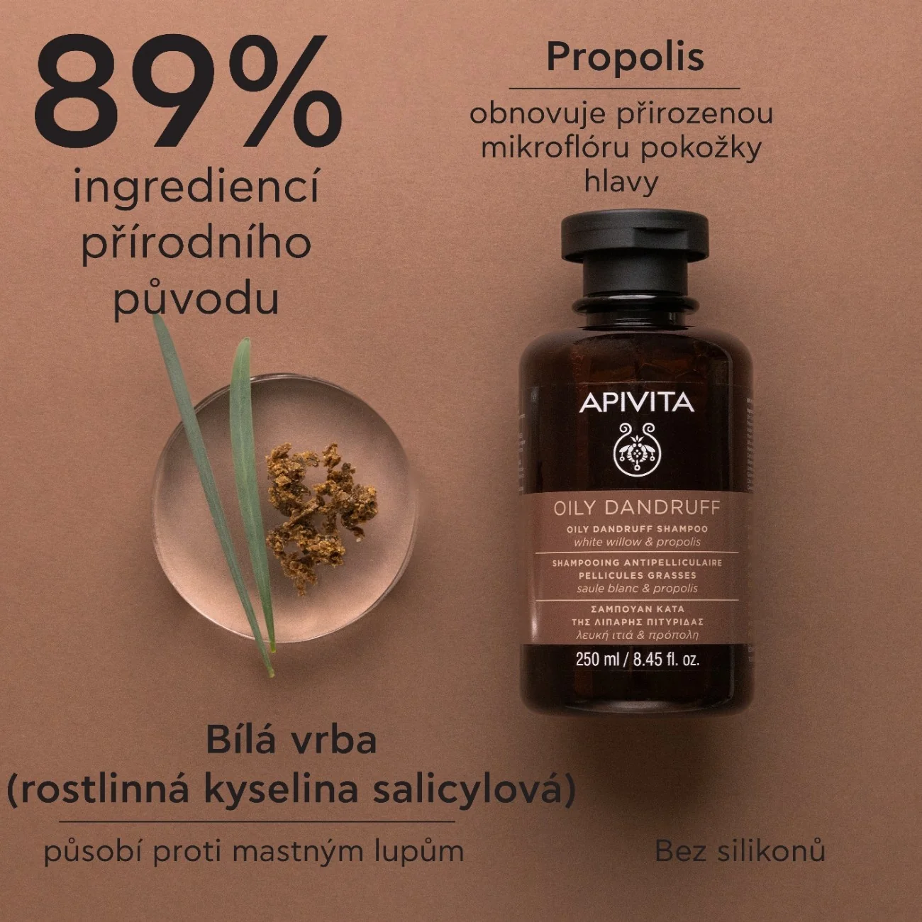 APIVITA Oily Dandruff šampon proti lupům na mastné vlasy 250 ml