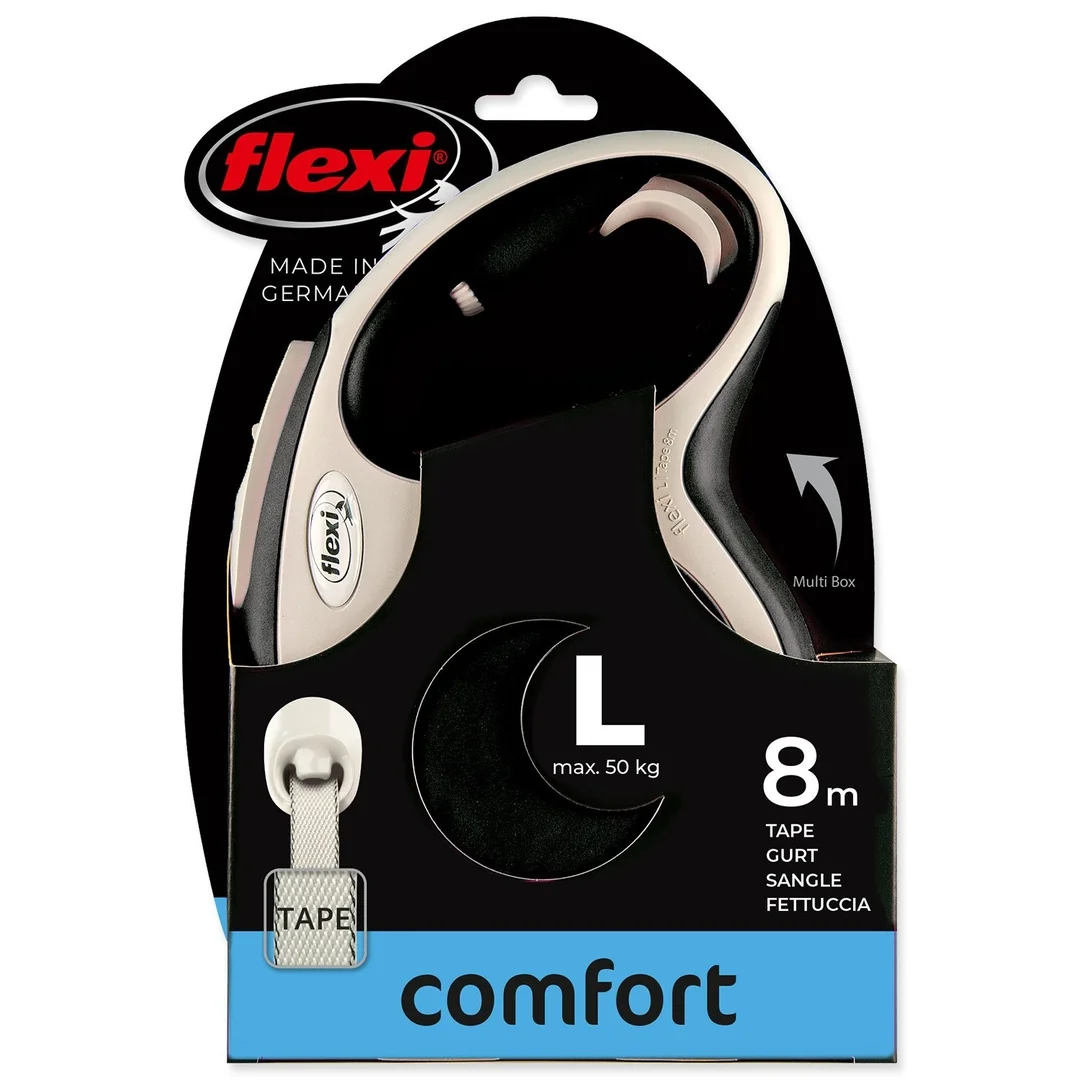 Flexi Vodítko New Comfort páska L černé 8m