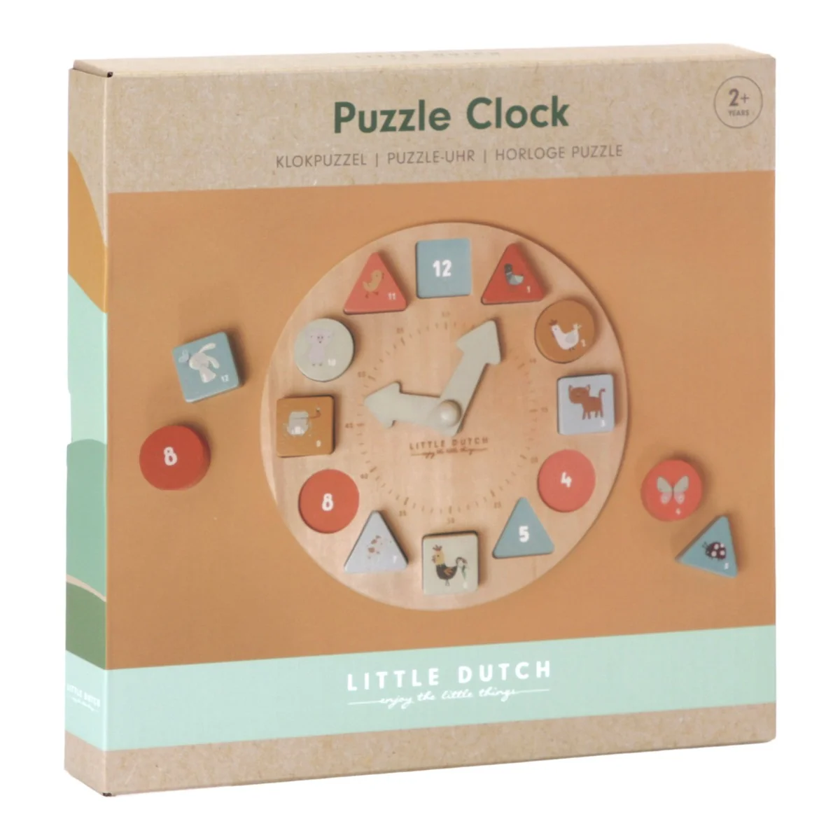 Little Dutch Hodiny s puzzle kostkami dřevěné