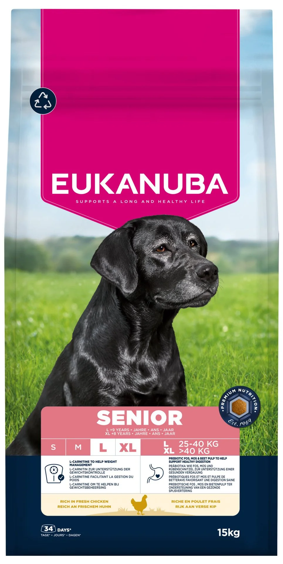 Eukanuba Krmivo Senior Large rich in fresh chicken 15kg