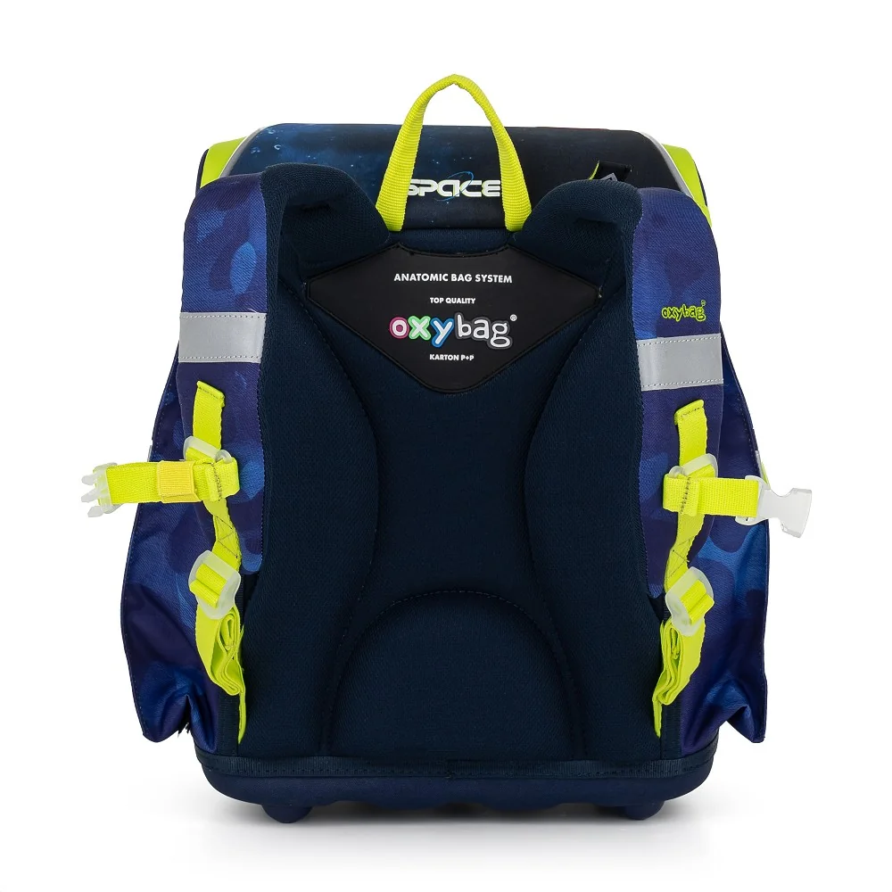 Oxybag Školní batoh PREMIUM LIGHT Space, modro-žlutý