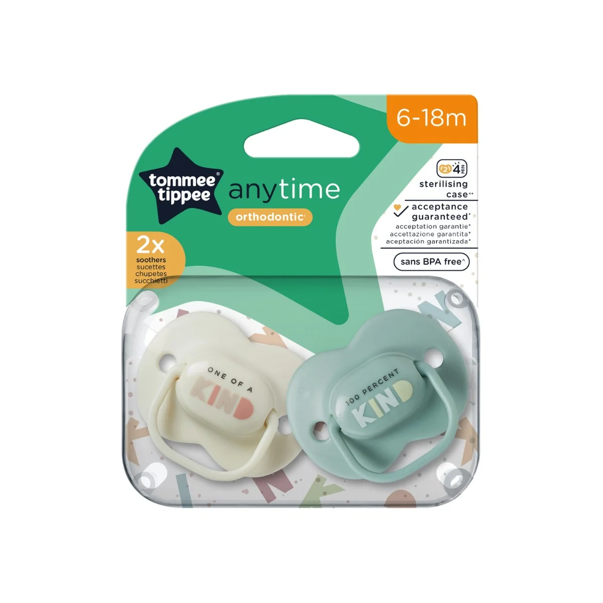 Tommee Tippee Dudlík silikonový AnyTime 6-18m 2 ks