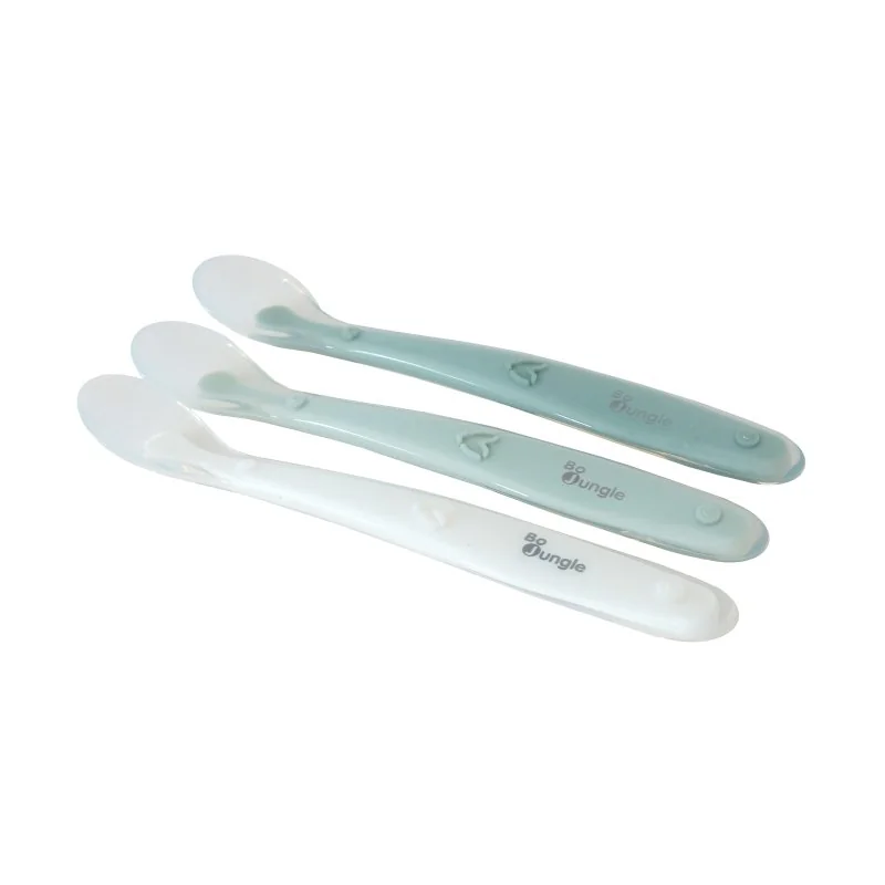 Bo Jungle měkké jídelní lžičky SOFT White/Sage Green/Jade