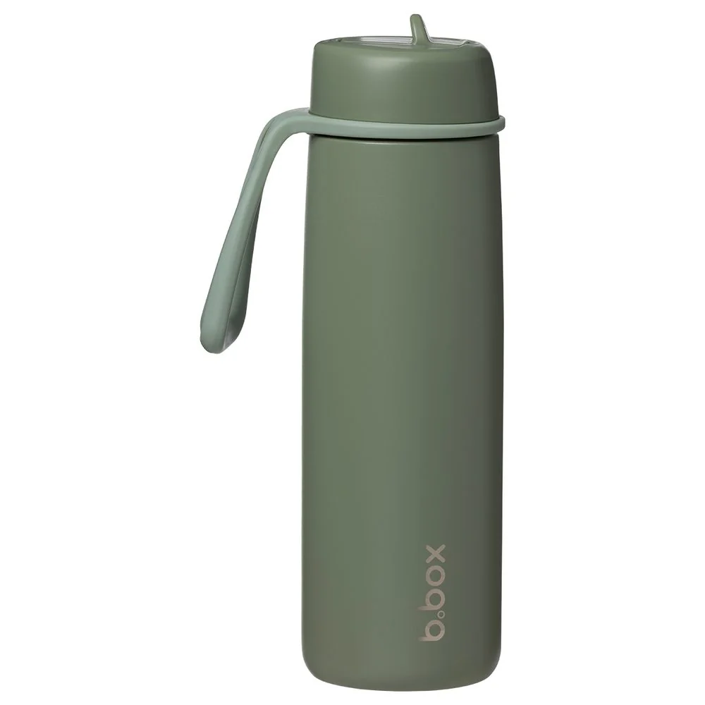 B.BOX Nerezová termolahev s brčkem 690 ml - olive