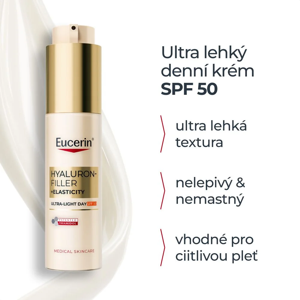 Eucerin Hyaluron-Filler + Elasticity SPF50 ultra lehký denní krém 50 ml