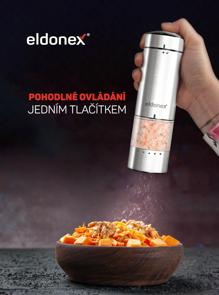Eldonex PepperSpin elektrický mlýnek na sůl/pepř 1 ks