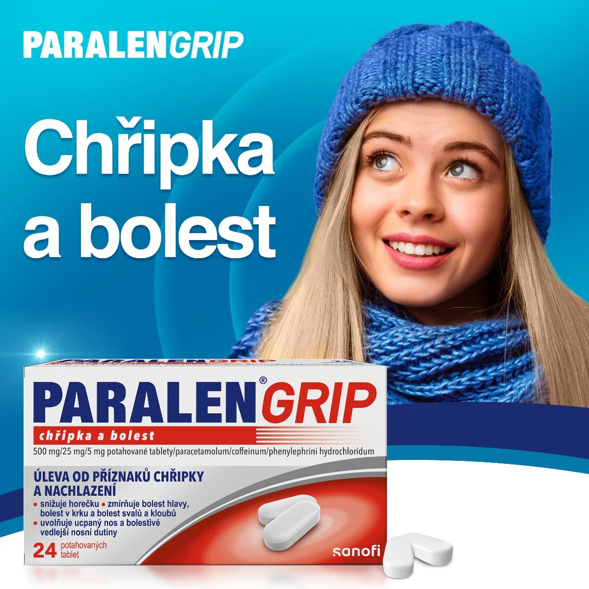Paralen Grip Chřipka a bolest 24 tablet