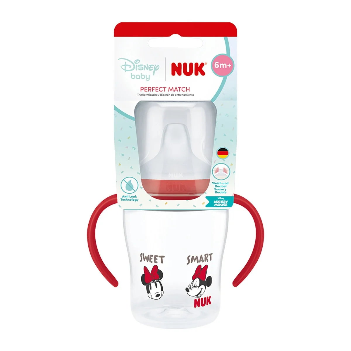 NUK Perfect Match Láhev na učení Disney Minnie 6m+ 150 ml 1 ks red