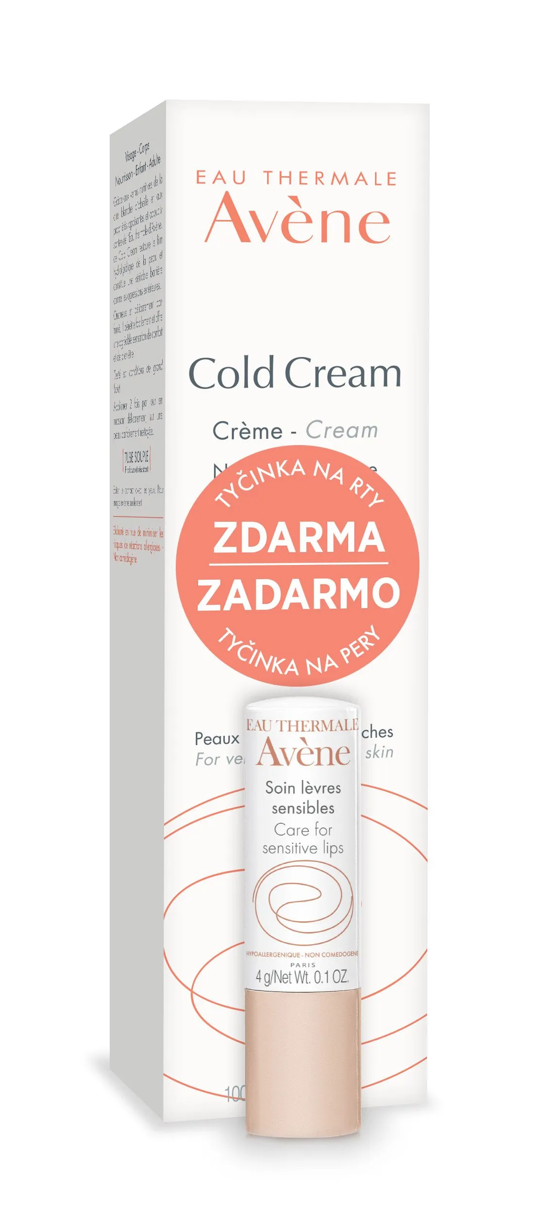 Avene Cold Cream 100 ml + Tyčinka na rty 4 g