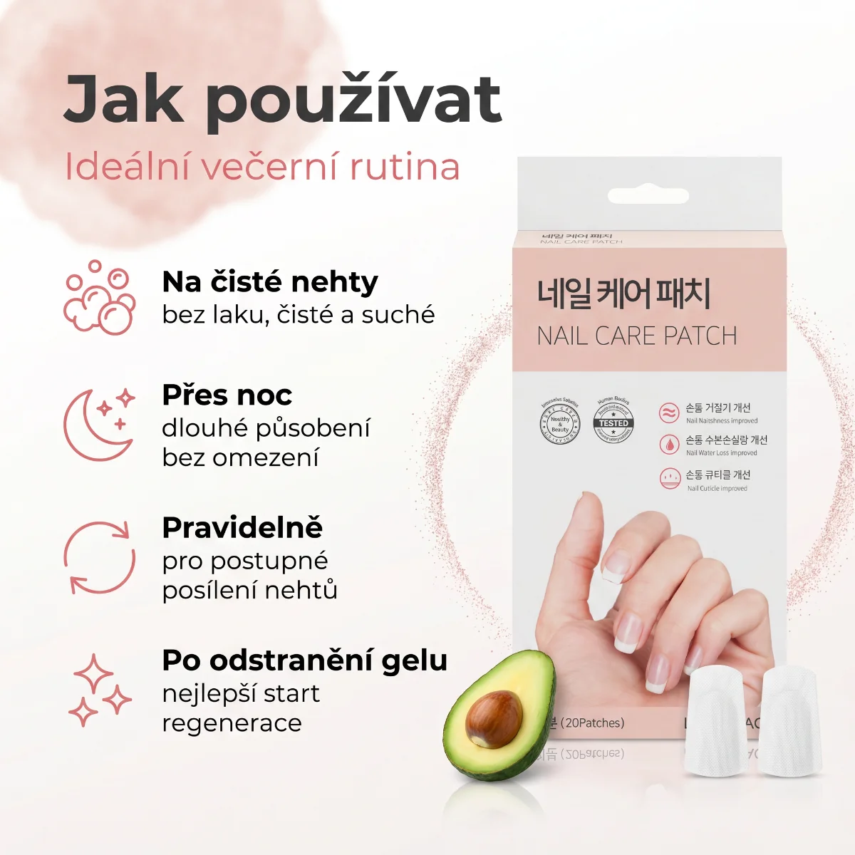 Wooshin Labottach Hydrogelové regenerační náplasti na nehty 20 ks