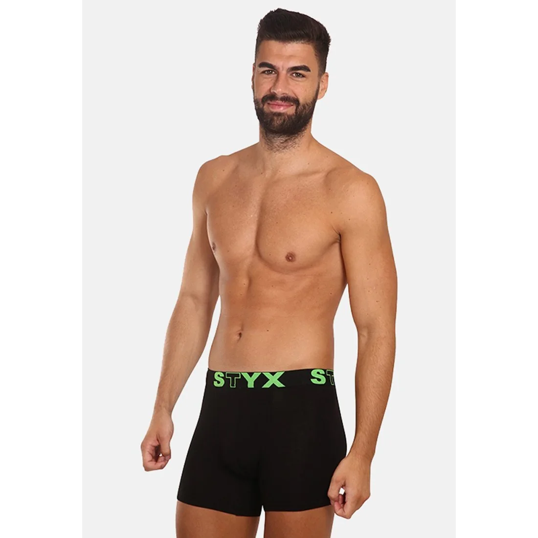 Styx Pánské boxerky long sportovní guma černé (U962) L