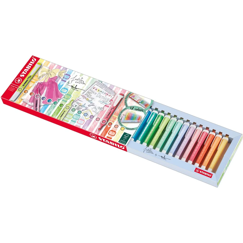 STABILO Zvýrazňovač - swing cool - EO275/18-01-5 - 18 ks deskset