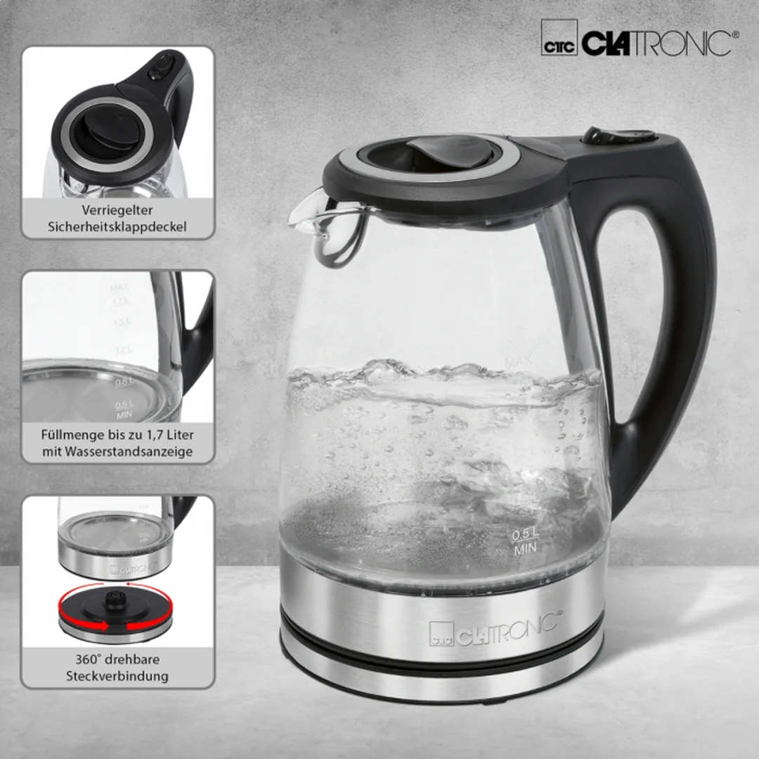 CLATRONIC WKS 3744 rychlovarná konvice sklo 1,7L