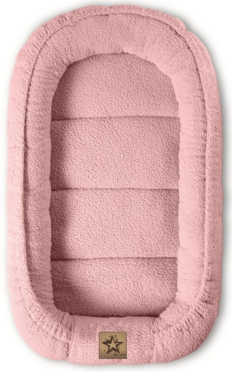 Baby Nellys Oboustranné hnízdečko s polštářkem Teddy Boucle - pudrově růžová