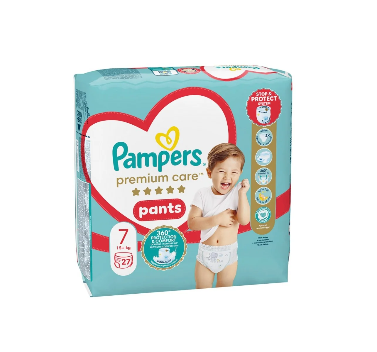 Pampers Premium Care Pants vel. 7 15+ kg plenkové kalhotky 27 ks