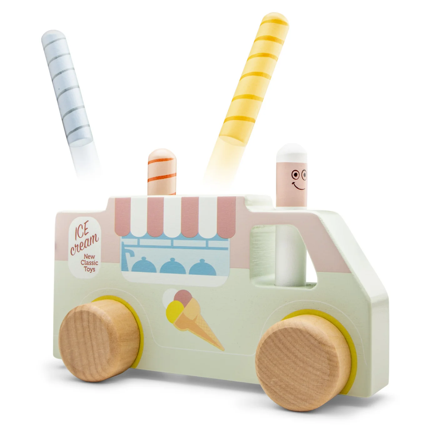 New Classic Toys Pop-up - vyskakovací kolíčky - zmrzlinářský vůz