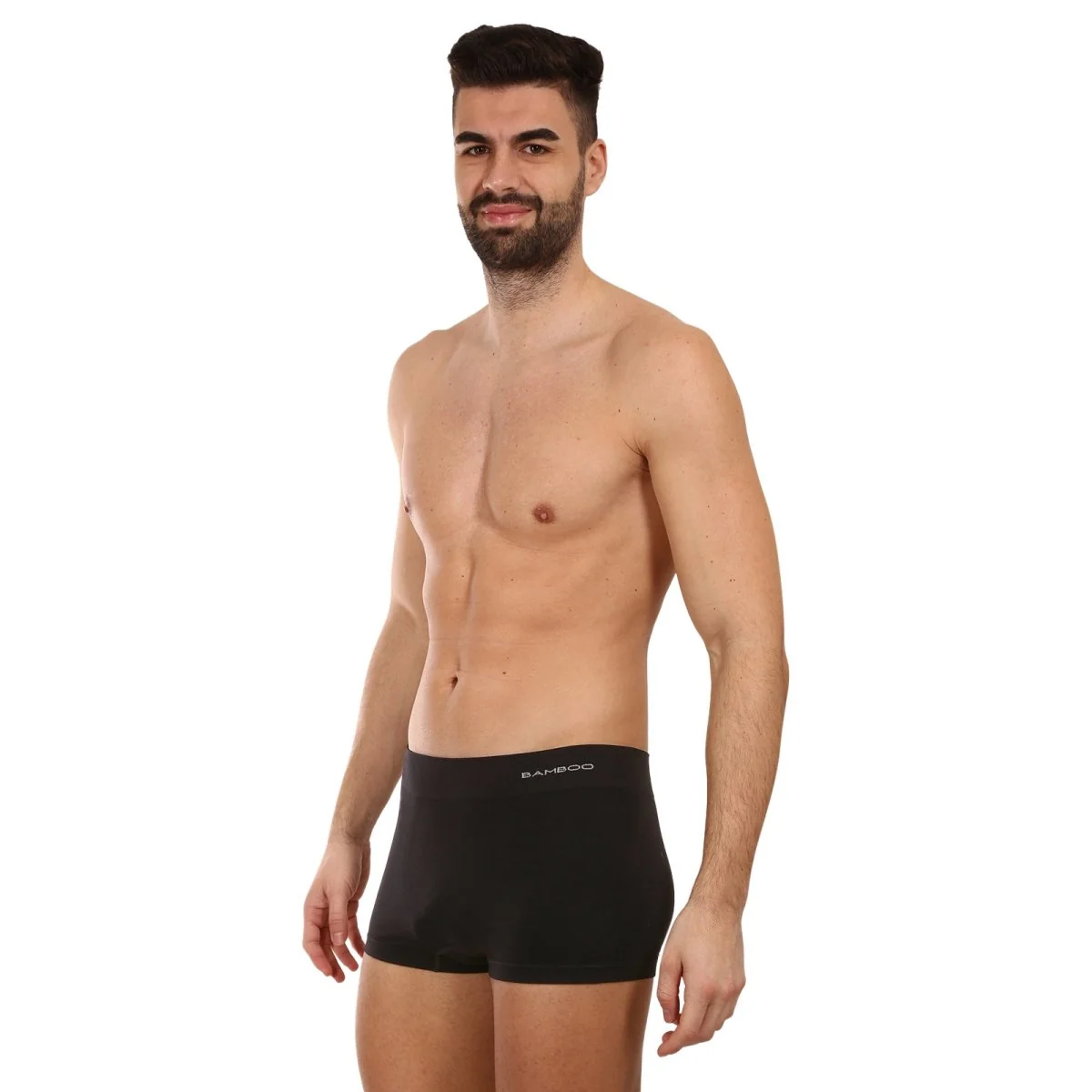 Gino Pánské boxerky bezešvé bambusové černé (53005) S