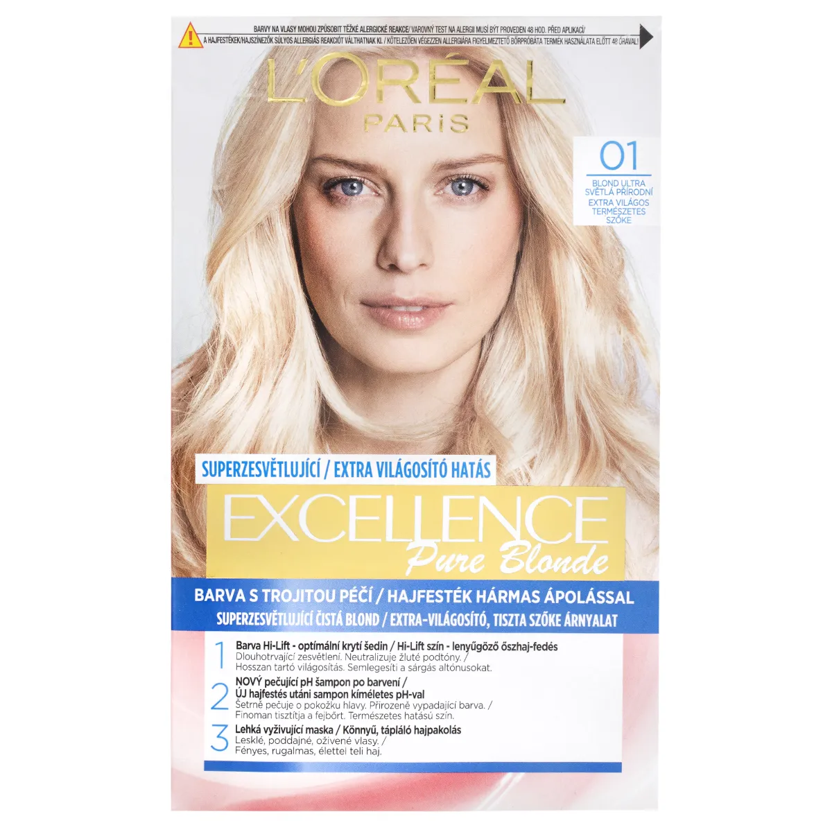 Loréal Paris Excellence Creme odstín 01 blond ultra světlá přírodní barva na vlasy