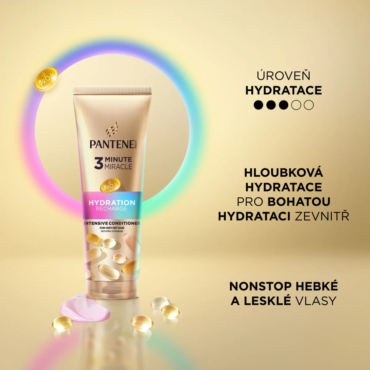 Pantene Pro-V Hydration Recharge 3 Minute Miracle kondicionér 220 ml